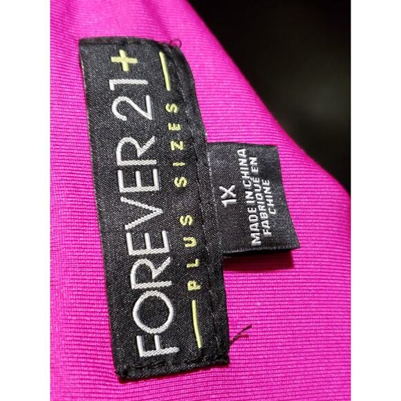 Forever 21 Strapless Dress Womens 1X Purple Black Bodycon Party Mini Plus - Picture 6 of 9